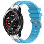 Per Honor Watch GS Pro 22mm Quick Release Fibbia Argentata Cinturino per Orologio in Silicone Reale (Blu Cielo)