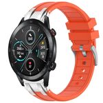 Per Honor Magic Watch 2 46mm 22mm Quick Release Fibbia Argentata Cinturino Orologio in Silicone Reale (Arancione)