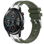 Per Honor Magic Watch 2 46mm 22mm Quick Release Silver Buckle Royal Silicone Watch Band (verde oliva)