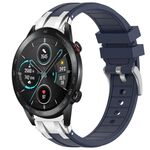 Per Honor Magic Watch 2 46mm 22mm Quick Release Silver Buckle Royal Silicone Watch Band (Blu Navy)