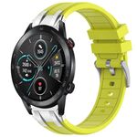 Per Honor Magic Watch 2 46mm 22mm Quick Release Silver Buckle Royal Silicone Watch Band (Vital Yellow)