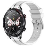 Per Honor Magic Watch 22mm Quick Release Silver Buckle Royal Silicone Watch Band (Bianco)