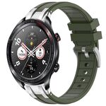 Per Honor Magic Watch 22mm Quick Release Silver Buckle Royal Silicone Watch Band (verde oliva)