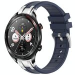 Per Honor Magic Watch 22mm Quick Release Silver Buckle Royal Silicone Watch Band (blu navy)