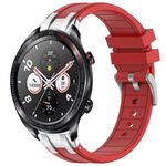Per Honor Magic Watch 22mm Quick Release Fibbia Argentata Cinturino Orologio in Silicone Reale (Rosso)