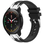 Per Xiaomi Watch S1 Pro 22mm Quick Release Silver Buckle Royal Silicone Watch Band (Nero)