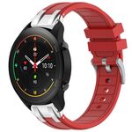 Per Xiaomi Watch S1 Pro 22mm Quick Release Silver Buckle Royal Silicone Watch Band (Rosso)