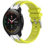 Per Xiaomi Watch S1 Pro 22mm Quick Release Silver Buckle Royal Silicone Watch Band (Vital Yellow)