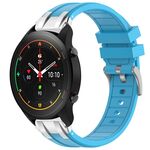 Per Xiaomi Watch S1 Pro 22mm Quick Release Silver Buckle Royal Silicone Watch Band (Celeste)
