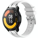 Per Xiaomi Watch S1 Active 22mm Quick Release Silver Buckle Royal Silicone Watch Band (Bianco)