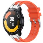 Per Xiaomi Watch S1 Active 22mm Quick Release Silver Buckle Royal Silicone Watch Band (Arancione)