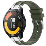 Per Xiaomi Watch S1 Active 22mm Quick Release Silver Buckle Royal Silicone Watch Band (verde oliva)