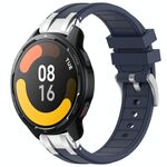 Per Xiaomi Watch S1 Active 22mm Quick Release Silver Buckle Royal Silicone Watch Band (blu navy)