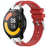 Per Xiaomi Watch S1 Active 22mm Quick Release Silver Buckle Royal Silicone Watch Band (Rosso)