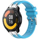 Per Xiaomi Watch S1 Active 22mm Quick Release Silver Buckle Royal Silicone Watch Band (Celeste)