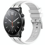 Per Xiaomi Watch S1 22mm Quick Release Silver Buckle Royal Silicone Watch Band (Bianco)