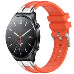 Per Xiaomi Watch S1 22mm Quick Release Silver Buckle Royal Silicone Watch Band (Arancione)