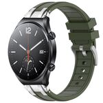 Per Xiaomi Watch S1 22mm Quick Release Silver Buckle Royal Silicone Watch Band (verde oliva)