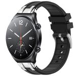 Per Xiaomi Watch S1 22mm Quick Release Silver Buckle Royal Silicone Watch Band (Nero)