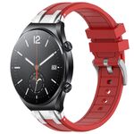 Per Xiaomi Watch S1 22mm Quick Release Silver Buckle Royal Silicone Watch Band (Rosso)