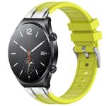 Per Xiaomi Watch S1 22mm Quick Release Silver Buckle Royal Silicone Watch Band (Vital Yellow)