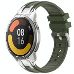 Per Xiaomi Watch Color 2 22mm Quick Release Silver Buckle Royal Silicone Watch Band (verde oliva)