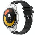 Per Xiaomi Watch Color 2 22mm Quick Release Silver Buckle Royal Silicone Watch Band (Nero)