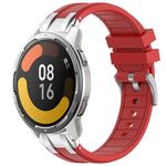 Per Xiaomi Watch Color 2 22mm Quick Release Silver Buckle Royal Silicone Watch Band (Rosso)