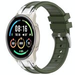 Per Xiaomi Watch Sport 22mm Quick Release Silver Buckle Royal Silicone Watch Band (verde oliva)