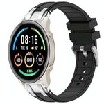 Per Xiaomi Watch Sport 22mm Quick Release Silver Buckle Royal Silicone Watch Band (Nero)