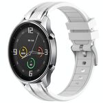 Per Xiaomi Watch Color 22mm Quick Release Silver Buckle Royal Silicone Watch Band (Bianco)
