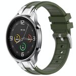 Per Xiaomi Watch Color 22mm Quick Release Silver Buckle Royal Silicone Watch Band (verde oliva)