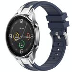Per Xiaomi Watch Color 22mm Quick Release Silver Buckle Royal Silicone Watch Band (blu navy)