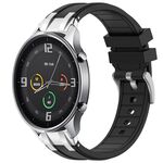 Per Xiaomi Watch Color 22mm Quick Release Silver Buckle Royal Silicone Watch Band (Nero)