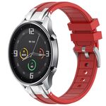 Per Xiaomi Watch Color 22mm Quick Release Silver Buckle Royal Silicone Watch Band (Rosso)