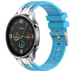 Per Xiaomi Watch Color 22mm Quick Release Silver Buckle Royal Silicone Watch Band (Celeste)