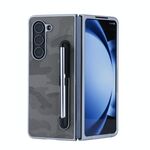 Per Samsung Galaxy Z Fold6 5G PC Hybrid PU Stand Custodia pieghevole per telefono con penna touch (grigio)