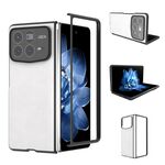 Per Xiaomi Mix Fold 4 Custodia per telefono PU con texture Lichi a due colori (bianca)