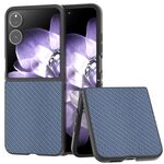 Per Xiaomi Mix Flip Custodia per telefono in PU con struttura in fibra di carbonio e cornice nera (blu cielo)