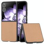 Per Xiaomi Mix Flip Custodia per telefono in PU con struttura in fibra di carbonio e cornice nera (oro)