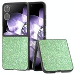 Per Xiaomi Mix Flip Custodia per telefono con glitter colorati con cornice nera (verde scuro)
