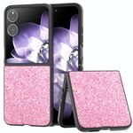 Per Xiaomi Mix Flip Custodia per telefono con glitter colorati e cornice nera (viola rosa)