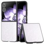 Per Xiaomi Mix Flip Custodia per telefono con glitter colorati con cornice nera (bianca)