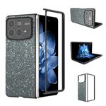 Per Xiaomi Mix Fold 4 Custodia per telefono con glitter colorati con cornice nera (nero verde)