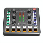 M8 Registrazione e canto Live Bluetooth Scheda audio Set, Colore: Nero