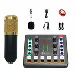 M8 Registrazione e canto Live Bluetooth Scheda audio Set, Colore: Oro Treppiede