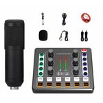 M8 Registrazione e canto Live Bluetooth Scheda audio Set, Colore: Treppiede Nero