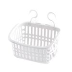 Cestino appeso in plastica con gancio, contenitore per cucina, cestello di scarico, organizer per bagno, colore: grigio grande