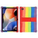 Per Blackview Oscal Pad 10 Custodia antiurto in silicone per tablet da 10,1 pollici con supporto (arcobaleno)