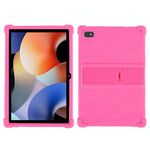 Per Blackview Oscal Pad 10 Custodia antiurto in silicone per tablet da 10,1 pollici con supporto (rosso rosa)